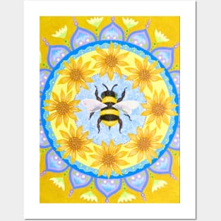 The Bee and the Sunflowers Posters and Art